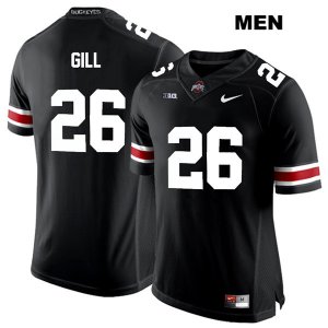 Men's NCAA Ohio State Buckeyes Jaelen Gill #26 College Stitched Authentic Nike White Number Black Football Jersey YJ20N30VY